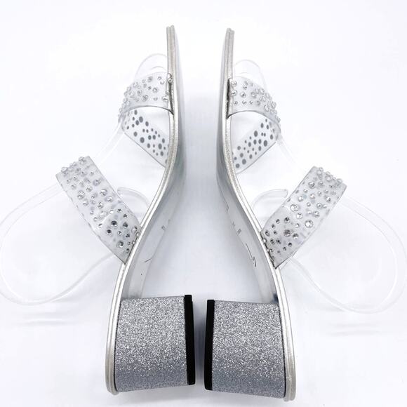 Giuseppe Zanotti Womens Size 38.5 Crystal-Embellished PVC Mules Sandals Silver - Picture 6 of 11